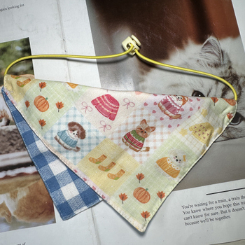 Кучешки триъгълен шал и кърпа за слюнка за домашни любимци — памук-полиестер, универсален за всички породи, подходящ за всички сезони, частна марка