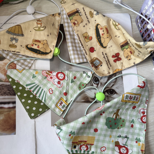 Кучешки триъгълен шал и кърпа за слюнка за домашни любимци — памук-полиестер, универсален за всички породи, подходящ за всички сезони, частна марка