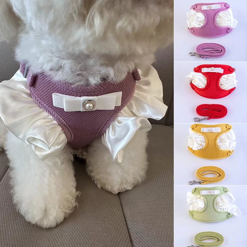 Нагръдник за кучета с дантелена панделка и гръден ремък, плат, гръден и гръбен тракционен ремък; произход Zhejiang; марка wu; опаковка 120 бр