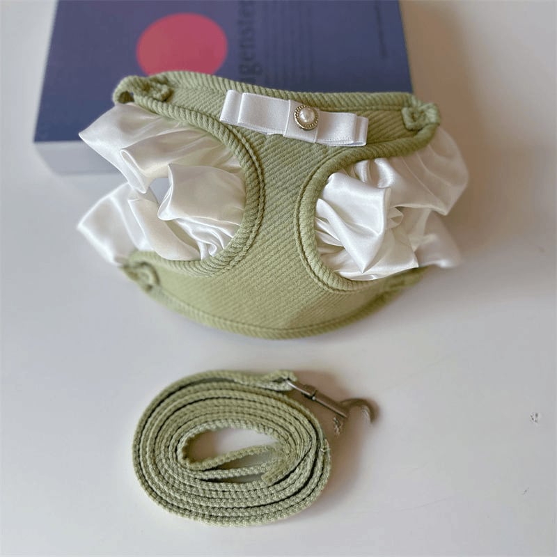 Нагръдник за кучета с дантелена панделка и гръден ремък, плат, гръден и гръбен тракционен ремък; произход Zhejiang; марка wu; опаковка 120 бр