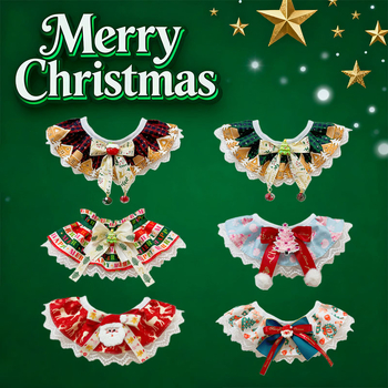 Аксесоар за домашни любимци: дантелен лигавник с регулируем шал за котки и кучета, модел цветна решетка, полиестер, универсално приложение, за всички сезони и празници (Коледа, Хелоуин, Пролетен фестивал, Фестивал на средата на есента, Китайски ден на влюб