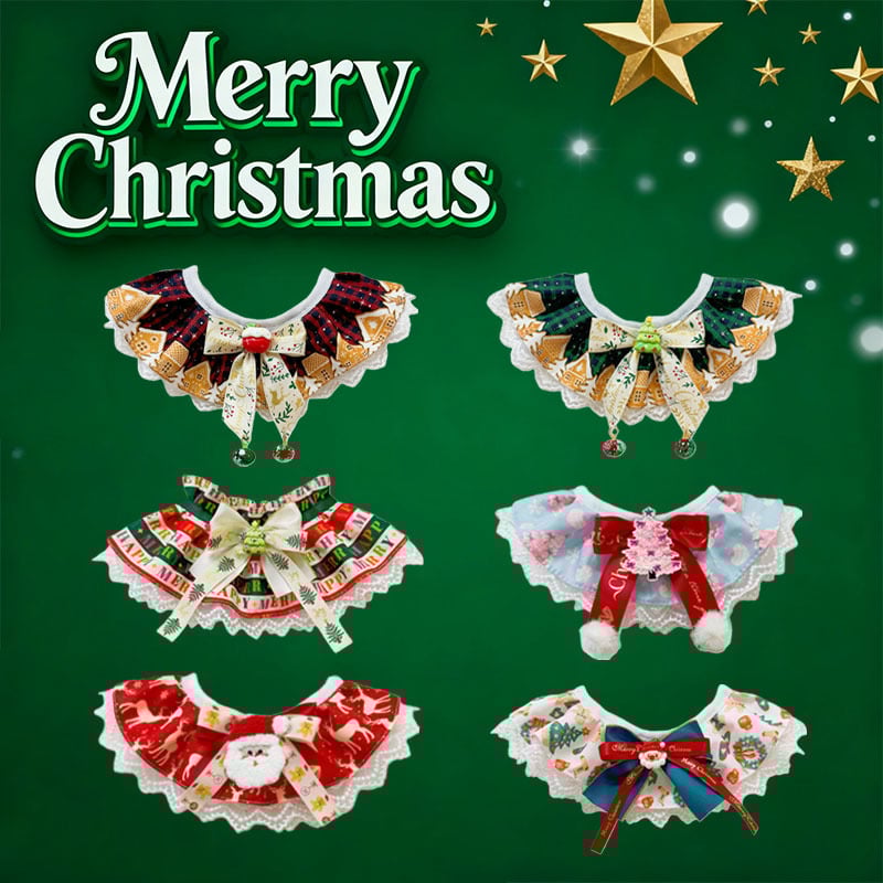 Аксесоар за домашни любимци: дантелен лигавник с регулируем шал за котки и кучета, модел цветна решетка, полиестер, универсално приложение, за всички сезони и празници (Коледа, Хелоуин, Пролетен фестивал, Фестивал на средата на есента, Китайски ден на влюб