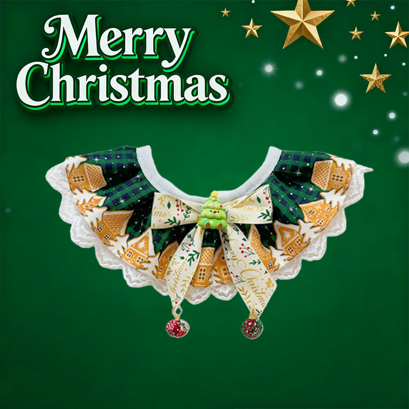 Аксесоар за домашни любимци: дантелен лигавник с регулируем шал за котки и кучета, модел цветна решетка, полиестер, универсално приложение, за всички сезони и празници (Коледа, Хелоуин, Пролетен фестивал, Фестивал на средата на есента, Китайски ден на влюб