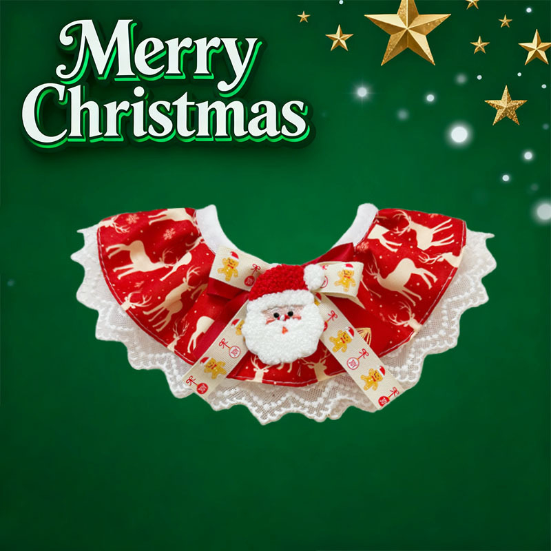 Аксесоар за домашни любимци: дантелен лигавник с регулируем шал за котки и кучета, модел цветна решетка, полиестер, универсално приложение, за всички сезони и празници (Коледа, Хелоуин, Пролетен фестивал, Фестивал на средата на есента, Китайски ден на влюб