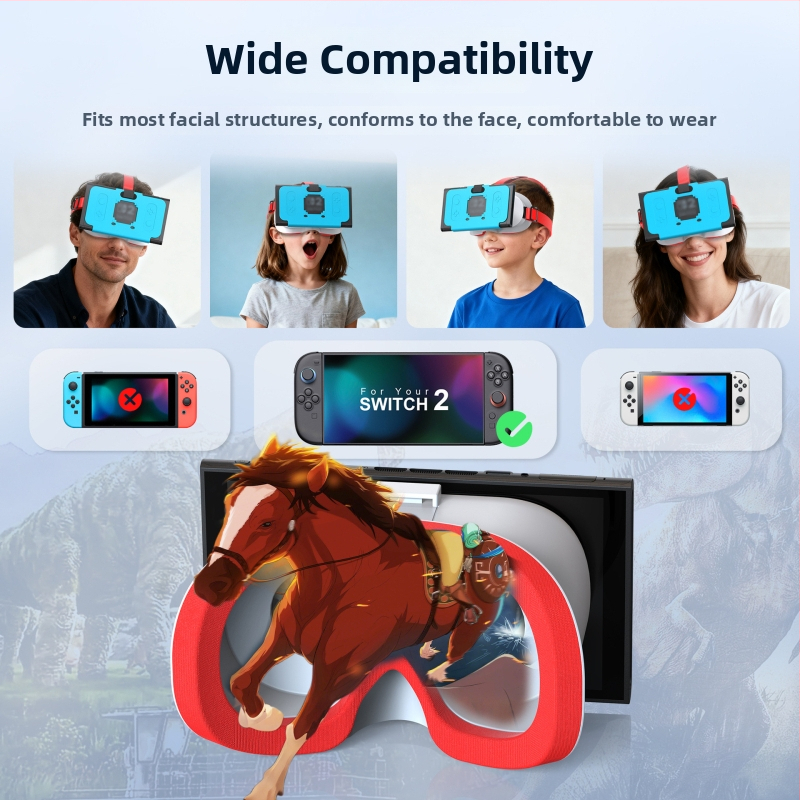 VR briļes saderīgas ar Nintendo Switch 2, uz galvas, 32 collu ekrāns, modelis: VR briļes nēsāšanai