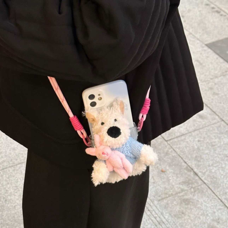 2025 nova plišana lutkica West Highland za telefon s klipom i crossbody remenom
