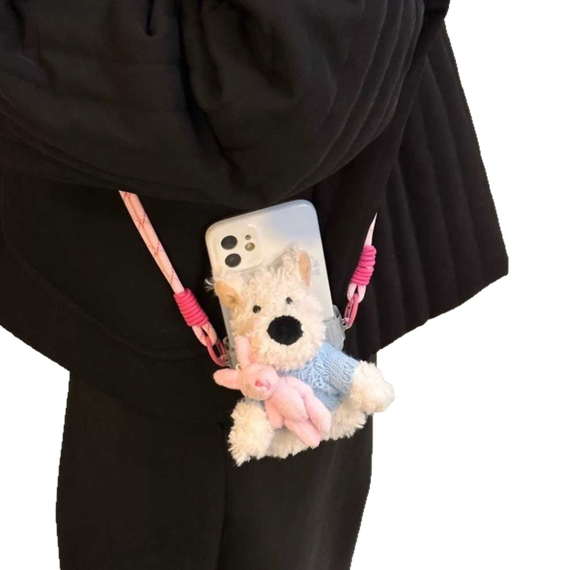 2025 nova plišana lutkica West Highland za telefon s klipom i crossbody remenom