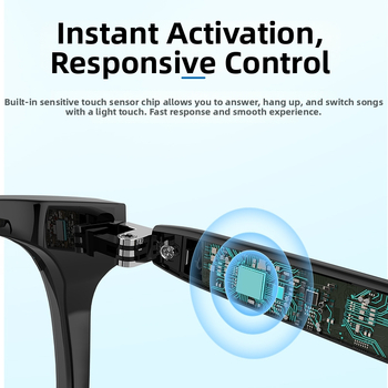 Ochelari Bluetooth cu traducere AI în timp real, traducere multilingvă, muzică și apeluri, model E13v-c, ecran de 1.44 inch, baterie 90+90mAh, control prin atingere, apeluri Bluetooth