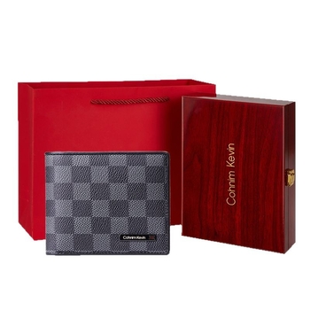 Vīriešu maku no liellopu ādas, rūtains raksts, modelis C05507, zīmols Cohnim Kevin, aizsardzība pret zādzību