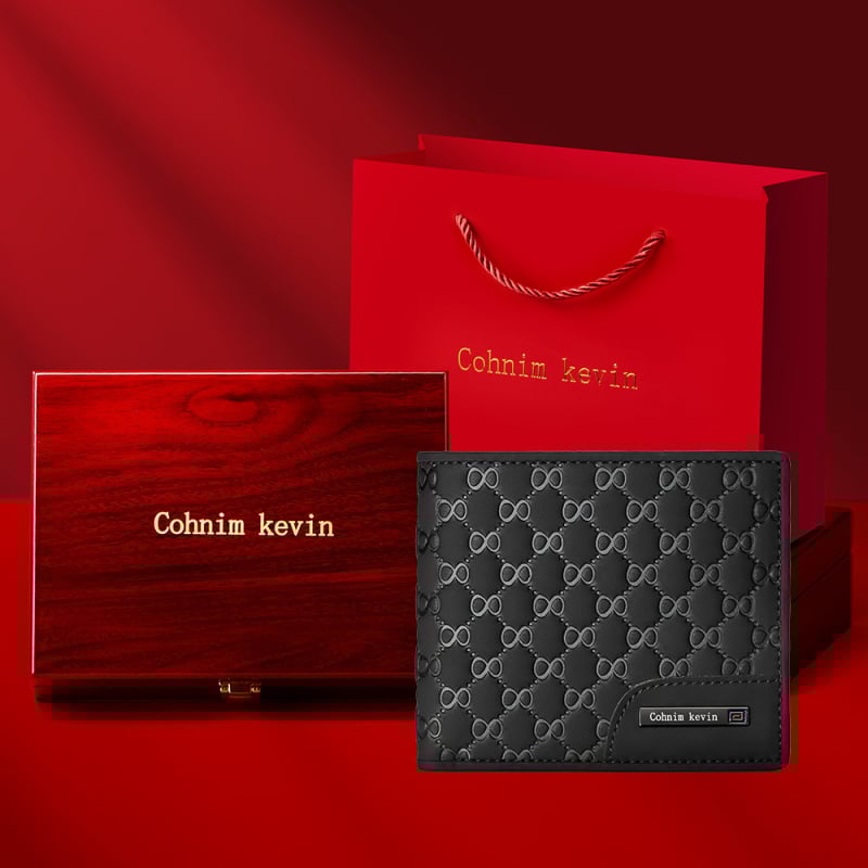 Vīriešu maku no liellopu ādas, rūtains raksts, modelis C05507, zīmols Cohnim Kevin, aizsardzība pret zādzību