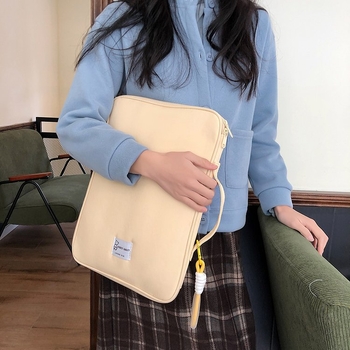 Carcasă de protecție pentru iPad Pro cu buzunar interior, design drăguț de desene animate, material din bumbac și in, Vara 2024, Unisex