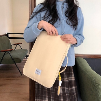 Carcasă de protecție pentru iPad Pro cu buzunar interior, design drăguț de desene animate, material din bumbac și in, Vara 2024, Unisex