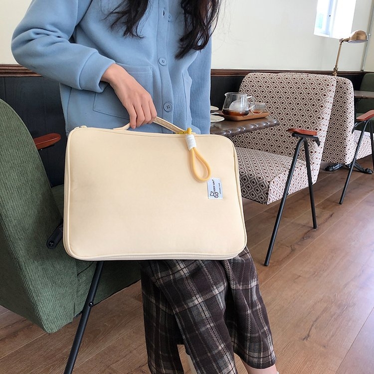 Carcasă de protecție pentru iPad Pro cu buzunar interior, design drăguț de desene animate, material din bumbac și in, Vara 2024, Unisex