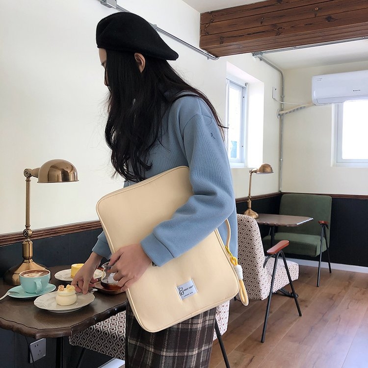 Carcasă de protecție pentru iPad Pro cu buzunar interior, design drăguț de desene animate, material din bumbac și in, Vara 2024, Unisex