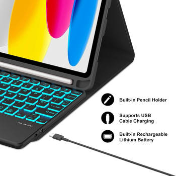 Kućište za iPad Pro 11 s touchpadom i Bluetooth tipkovnicom, utor za olovku 10. generacije, kožna izrada