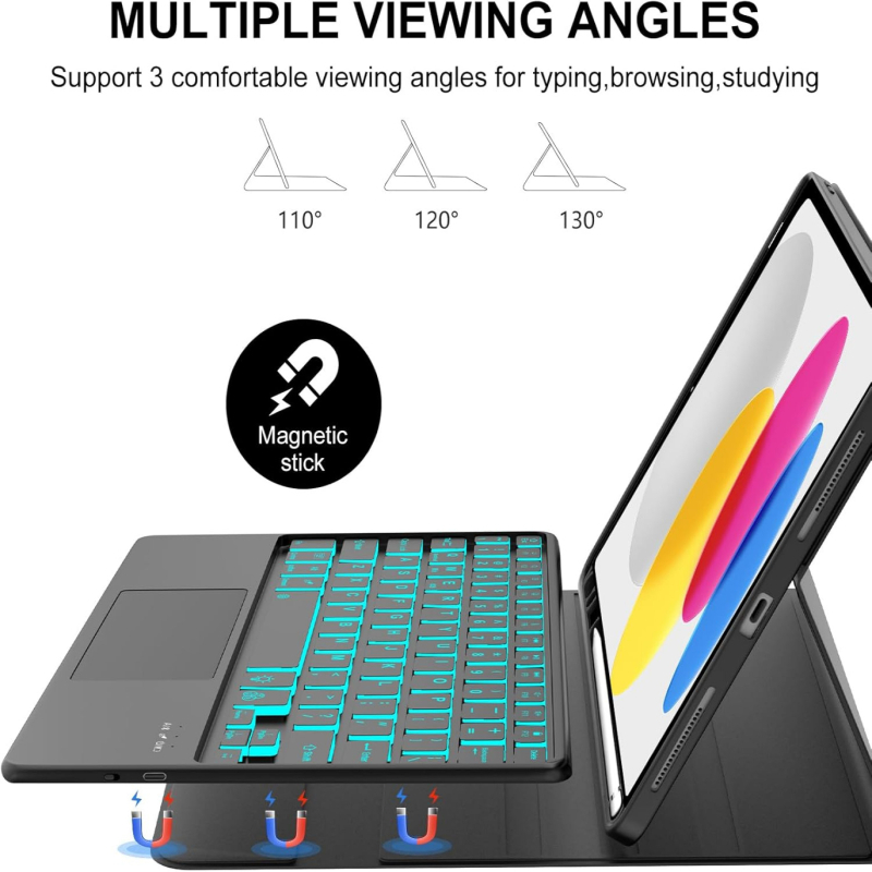 Kućište za iPad Pro 11 s touchpadom i Bluetooth tipkovnicom, utor za olovku 10. generacije, kožna izrada