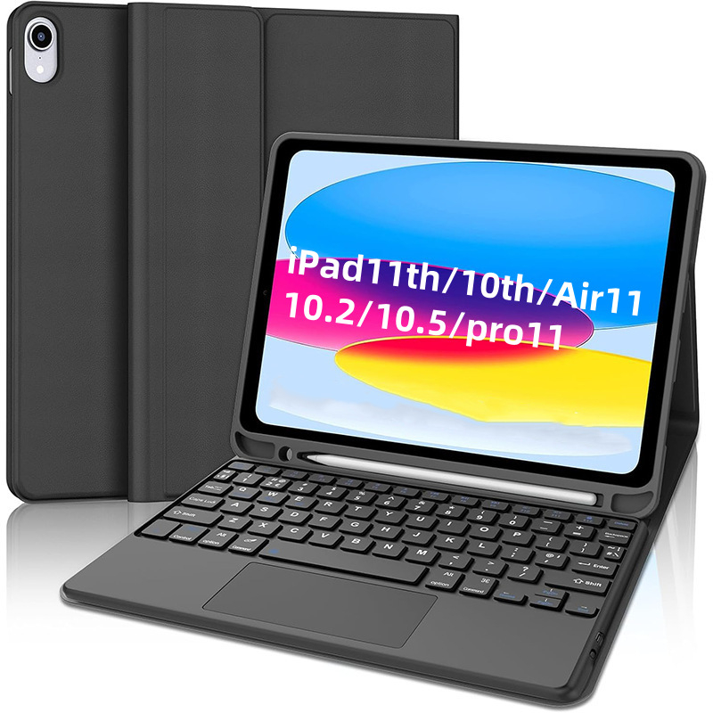 Kućište za iPad Pro 11 s touchpadom i Bluetooth tipkovnicom, utor za olovku 10. generacije, kožna izrada