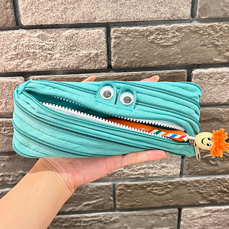 Pernica s zatvaračem – platno, korejskog stila, sladak crtani dizajn, velik kapacitet, za djevojčice