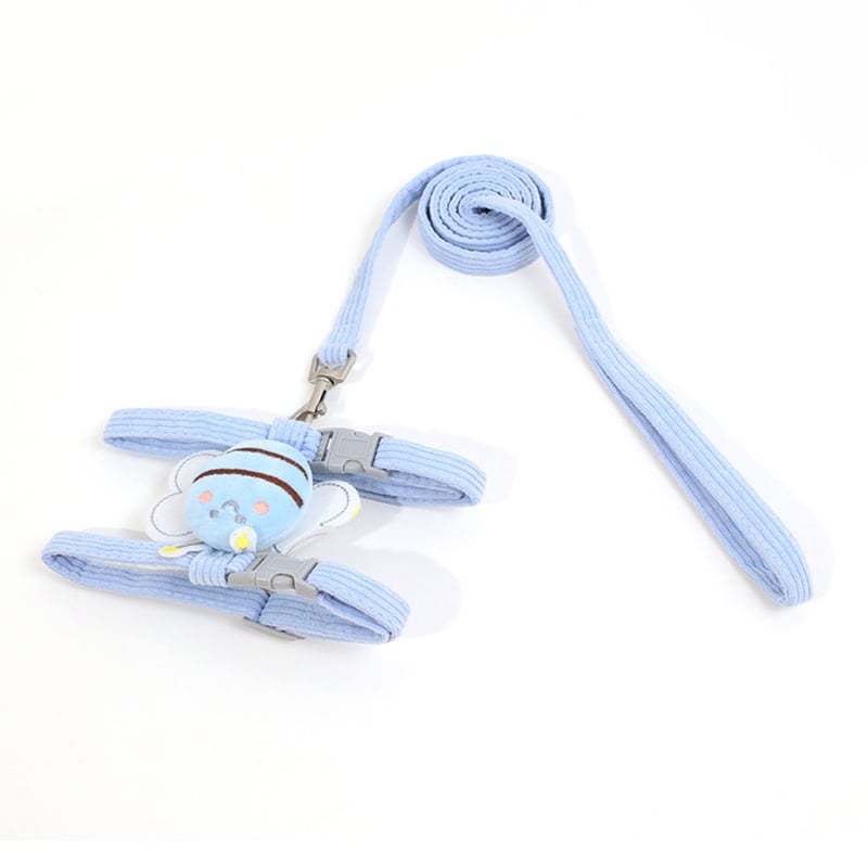 Каишка за котка Meow sweetheart, анти-избягване, регулируема I-образна поясно-гръбна лента за котки, полиестер