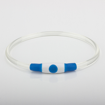 Кучешки LED колан за безопасност, USB презареждаща светлина, прозрачен пластмасов корпус, Leisure стил, подходящ за всички сезони