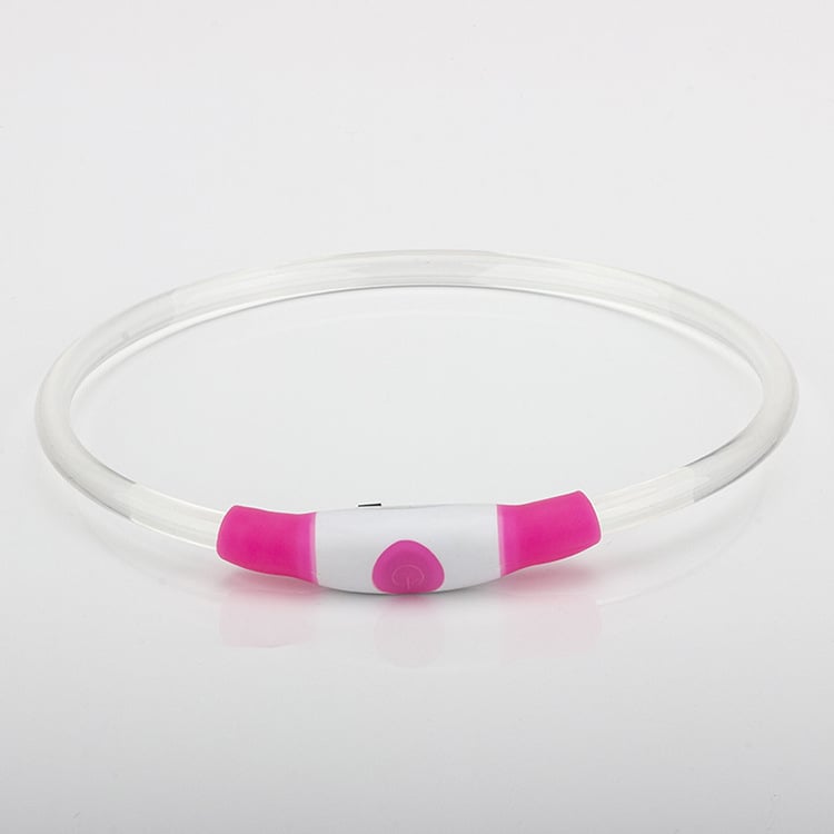 Кучешки LED колан за безопасност, USB презареждаща светлина, прозрачен пластмасов корпус, Leisure стил, подходящ за всички сезони