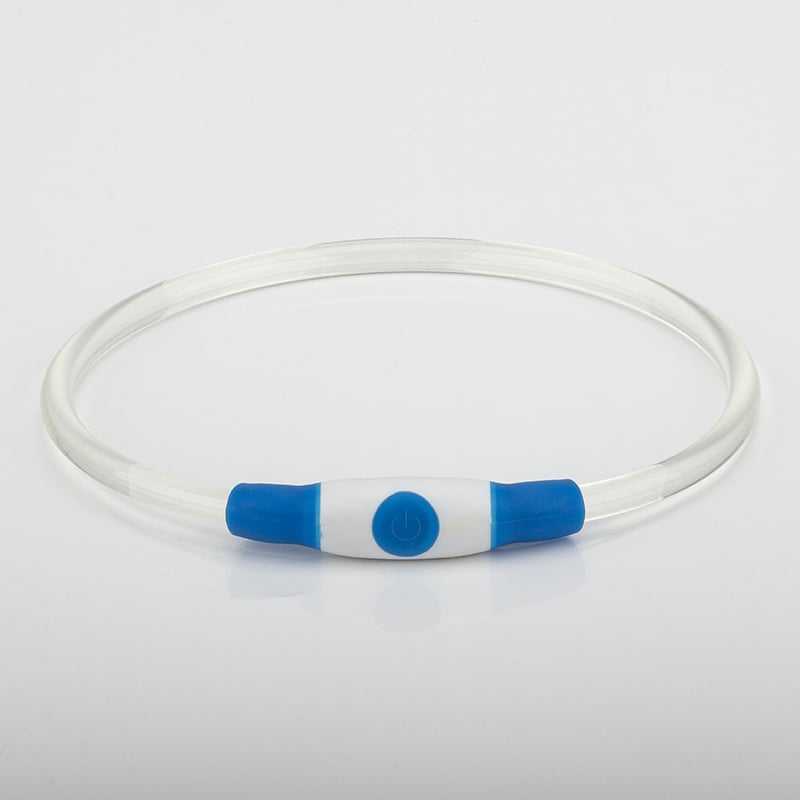 Кучешки LED колан за безопасност, USB презареждаща светлина, прозрачен пластмасов корпус, Leisure стил, подходящ за всички сезони