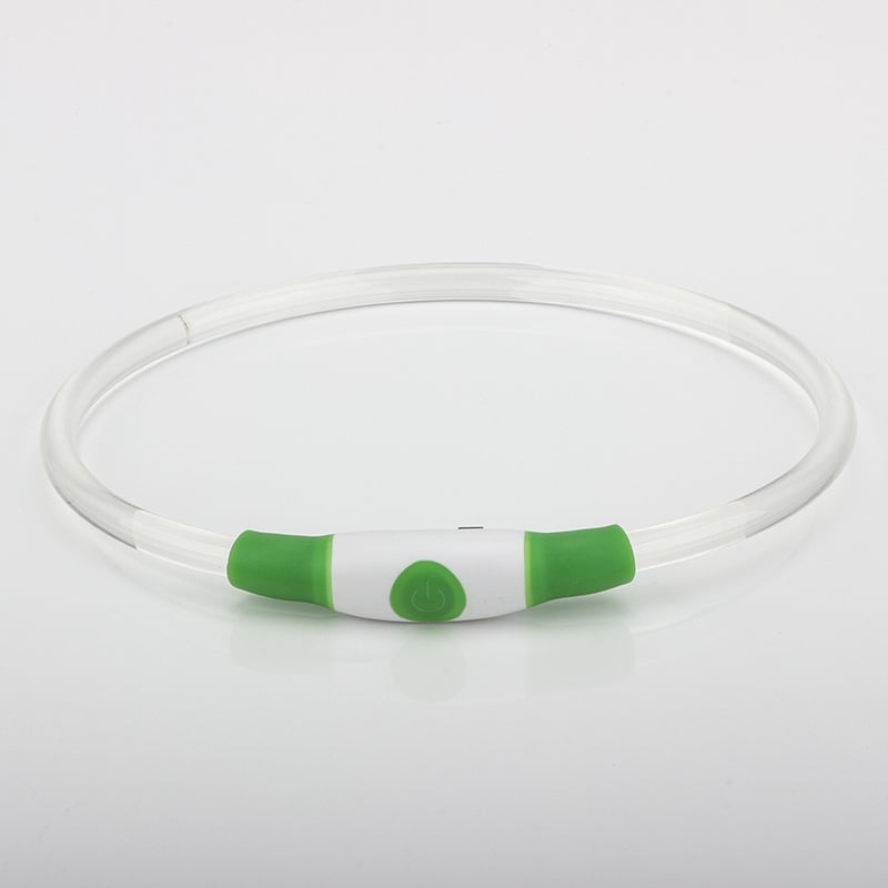 Кучешки LED колан за безопасност, USB презареждаща светлина, прозрачен пластмасов корпус, Leisure стил, подходящ за всички сезони