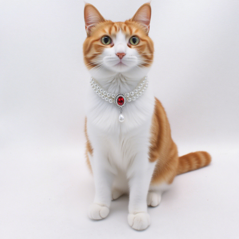 Nakit za kućne ljubimce – dvostruko slojevita ogrlica od bisera s dragim kamenjem, smola, stil princeze, univerzalno pristaje, za vjenčanja i rođendane