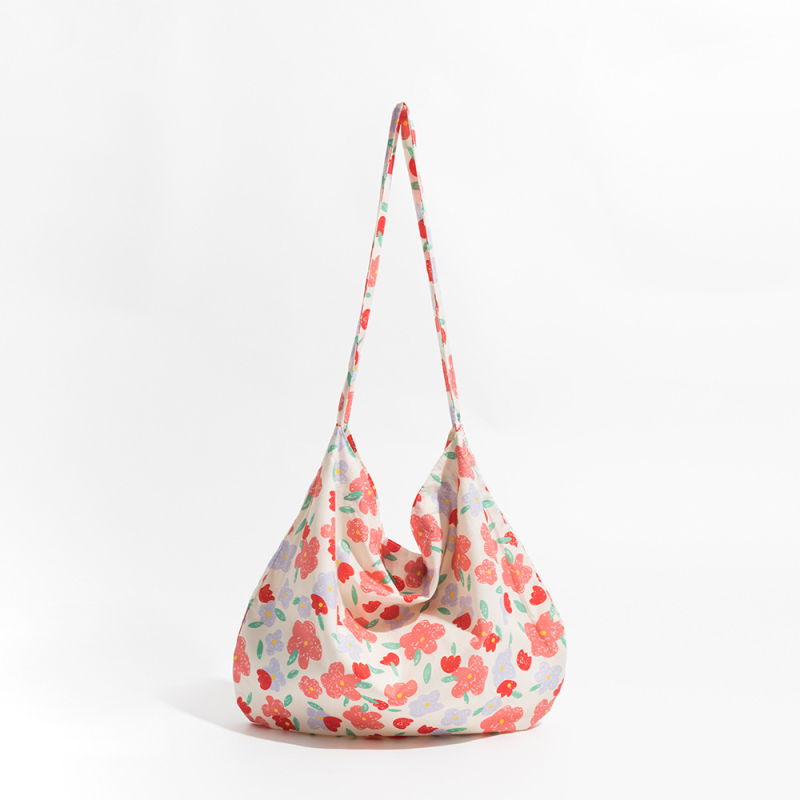 Orange Girl Tote torba – stil Fresh and Sweet, pamuk materijal, vertikalni kvadratni oblik, magnetska kopča