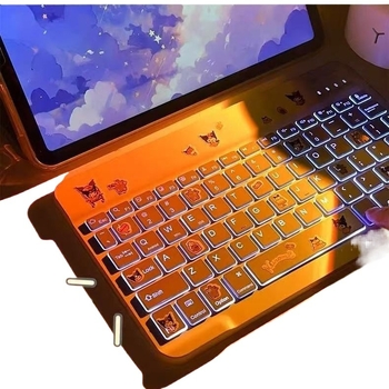 Безжична клавиатура и мишка с подсветка, Bluetooth — комплект за iPad, Android таблети и Huawei смартфони