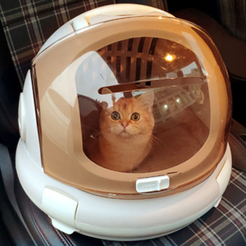 Котешка раница в стил космическа капсула за пренасяне, преносим котешки носач с голям капацитет