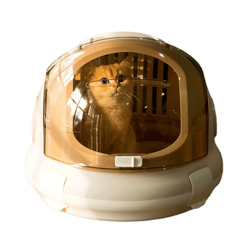 Котешка раница в стил космическа капсула за пренасяне, преносим котешки носач с голям капацитет