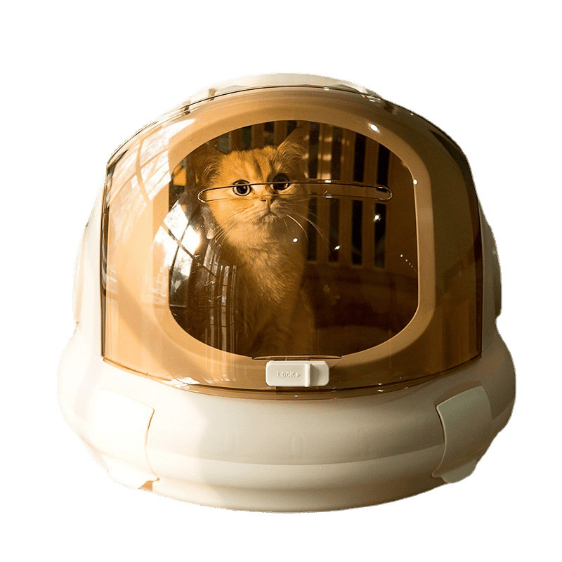 Котешка раница в стил космическа капсула за пренасяне, преносим котешки носач с голям капацитет