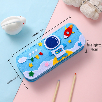 Käsitsi valmistatud multikakujundusega pliiatsikott lastele lasteaeda, DIY õmbluskomplekt, kangas, sobiv 4–6-aastastele