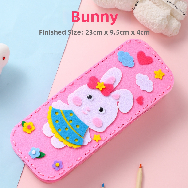 Käsitsi valmistatud multikakujundusega pliiatsikott lastele lasteaeda, DIY õmbluskomplekt, kangas, sobiv 4–6-aastastele