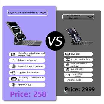 Bluetooth klávesnica pre iPad, kompatibilná s Magic Keyboard — ergonomická podpora, hmotnosť 260 g, OEM spracovanie