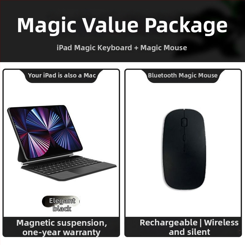 Bluetooth klávesnica pre iPad, kompatibilná s Magic Keyboard — ergonomická podpora, hmotnosť 260 g, OEM spracovanie