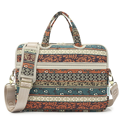 Kayond KY-20 Τσάντα Ώμου για Notebook/Tablet – Καμβάς, Φερμουάρ, Εσωτερική Τσέπη με Φερμουάρ, Τσέπη για Τηλέφωνο, Μοντέρνο σχέδιο με Ρίγες