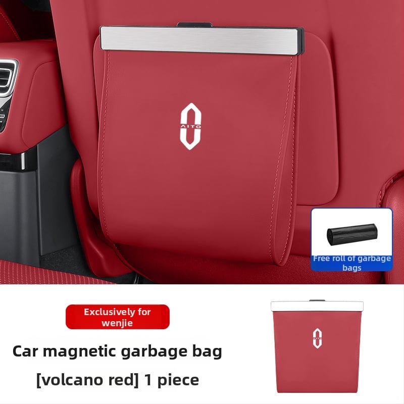 Wenjie M8 magnetska posuda za smeće za stražnju sjedalu – koža, vodootporna, ugradnja tipa sjedala, spremište, univerzalna kompatibilnost