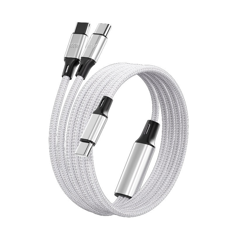 Xishang 100W бързо зареждане Едно към две USB-C/Lightning OTG кабел за данни