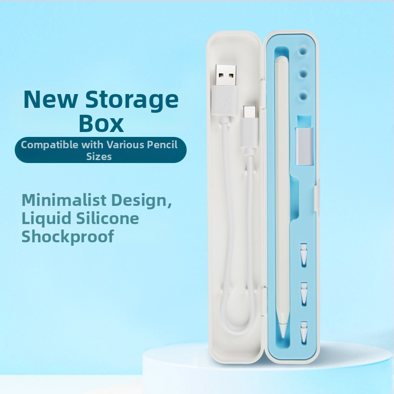 Apple Pencil uzglabāšanas korpuss – silikona korpuss, saderīgs ar Apple Pencil 1. un 2. paaudzi, kapacitīva pildspalvas piederumi, stylus (Modelis: Apple Pen Box)