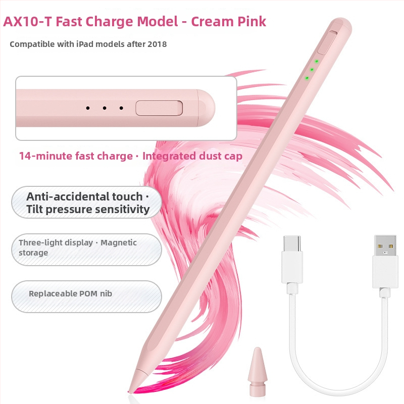 Stylus AX10T pre iPad — kompatibilný s iPadom, vlastná úprava podľa výkresov, zahrnutý nabíjací kábel
