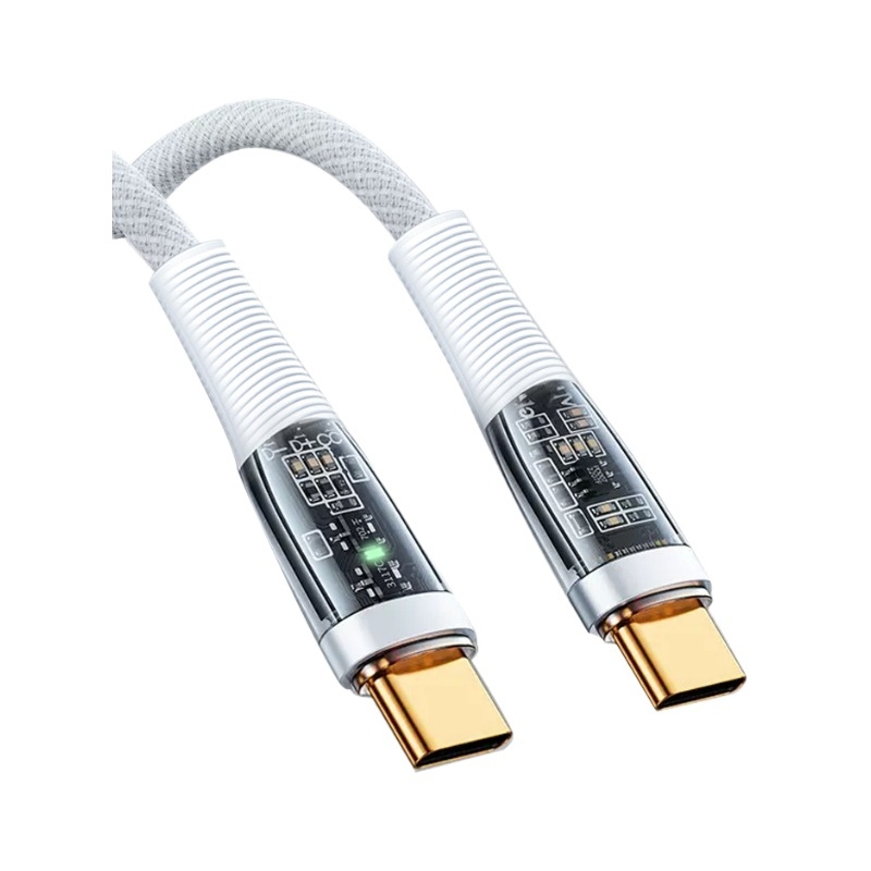 Cablu de încărcare rapidă 3-în-1 cu Lightning, Micro USB și Type-C, cablu împletit, indicator de lumină, ieșire maximă 480