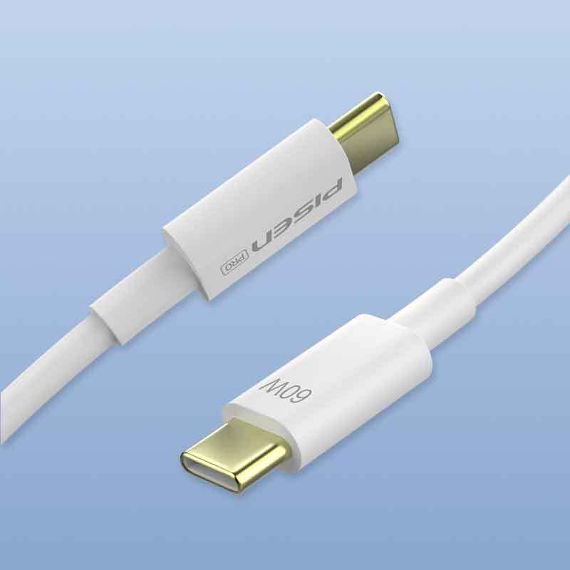 Pisen USB-C кабел за бързо зареждане, 1,2 м, PD 60W, PVC