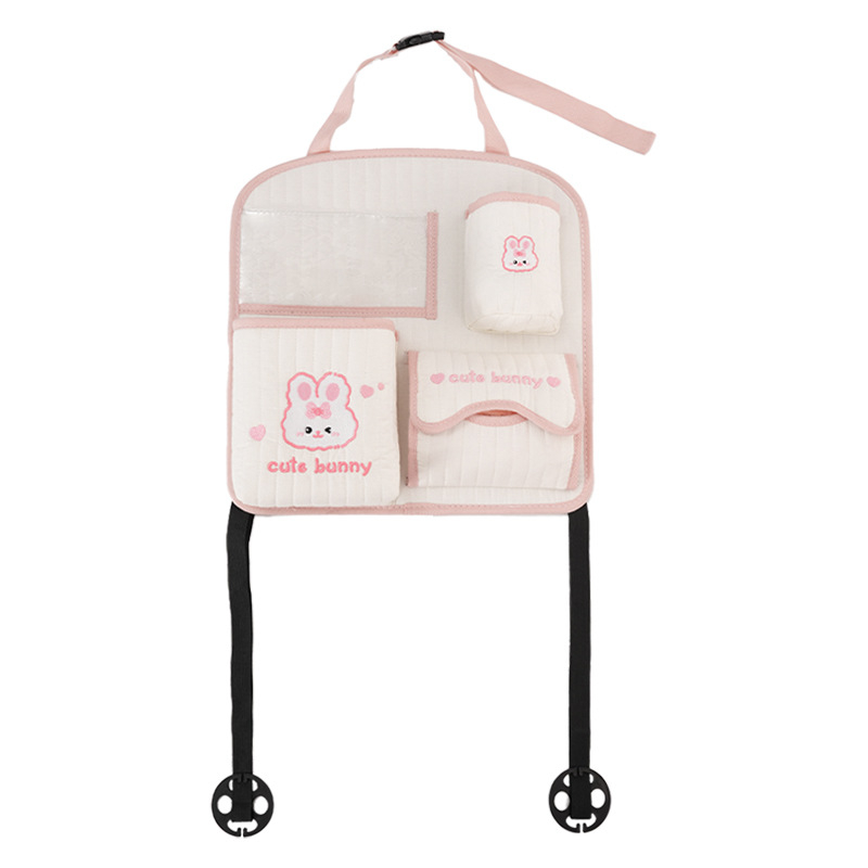 Blue Rain Torba za stražnju klupu automobila — platneni organizator za vješanje s motivom crtića, prilagodljiv s logom, univerzalna kompatibilnost