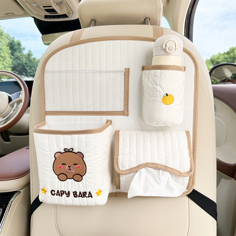 Blue Rain Torba za stražnju klupu automobila — platneni organizator za vješanje s motivom crtića, prilagodljiv s logom, univerzalna kompatibilnost