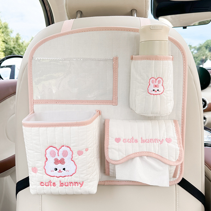 Blue Rain Torba za stražnju klupu automobila — platneni organizator za vješanje s motivom crtića, prilagodljiv s logom, univerzalna kompatibilnost