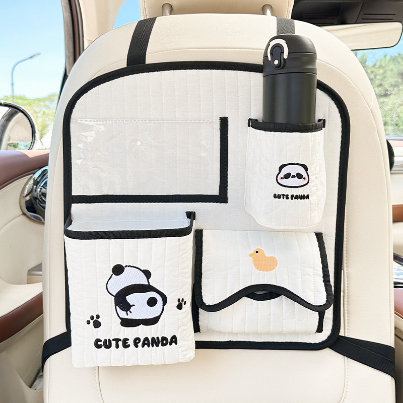 Blue Rain Torba za stražnju klupu automobila — platneni organizator za vješanje s motivom crtića, prilagodljiv s logom, univerzalna kompatibilnost