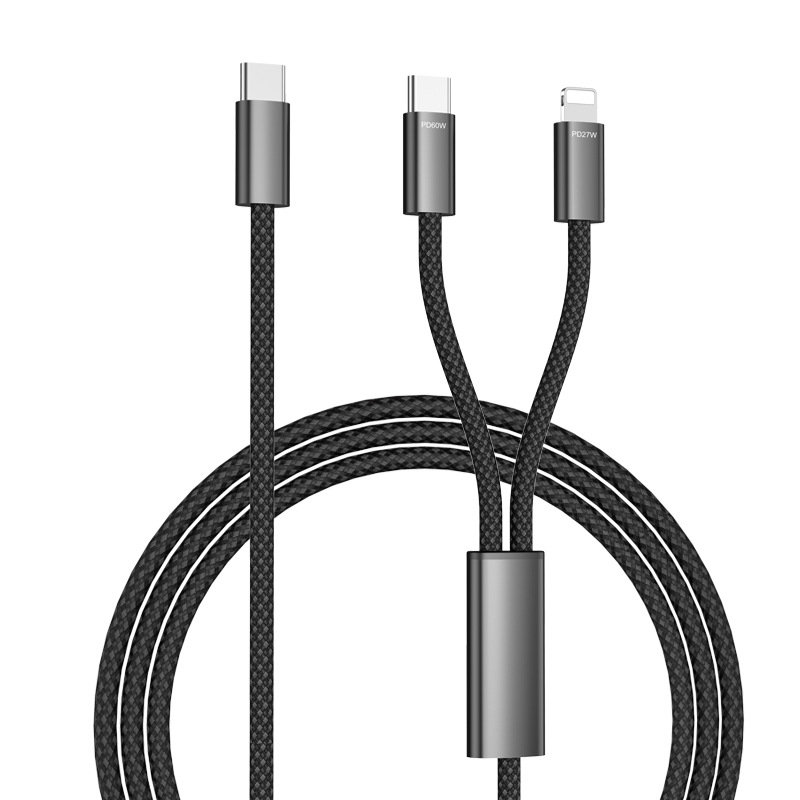 Kabel Type-C na Dual-C, 60W brzo punjenje, PD 27W, dvostruki port, dvostruka glava