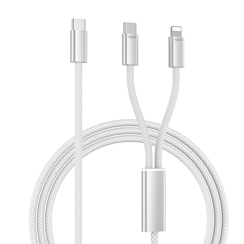 Kabel Type-C na Dual-C, 60W brzo punjenje, PD 27W, dvostruki port, dvostruka glava